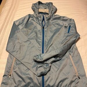 Nike Men's Light Blue Windbreaker Rain Jacket Size Large